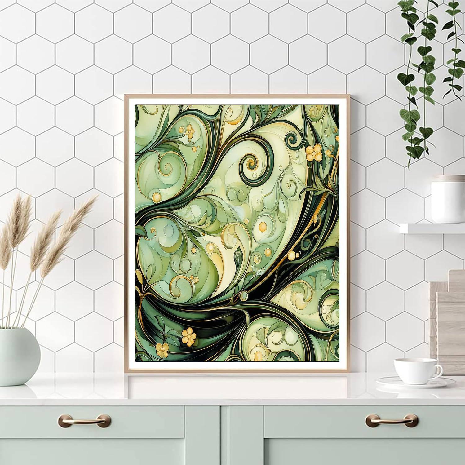 Alphonse Mucha Inspired Patterned Vines  Paint By Numbers Kits