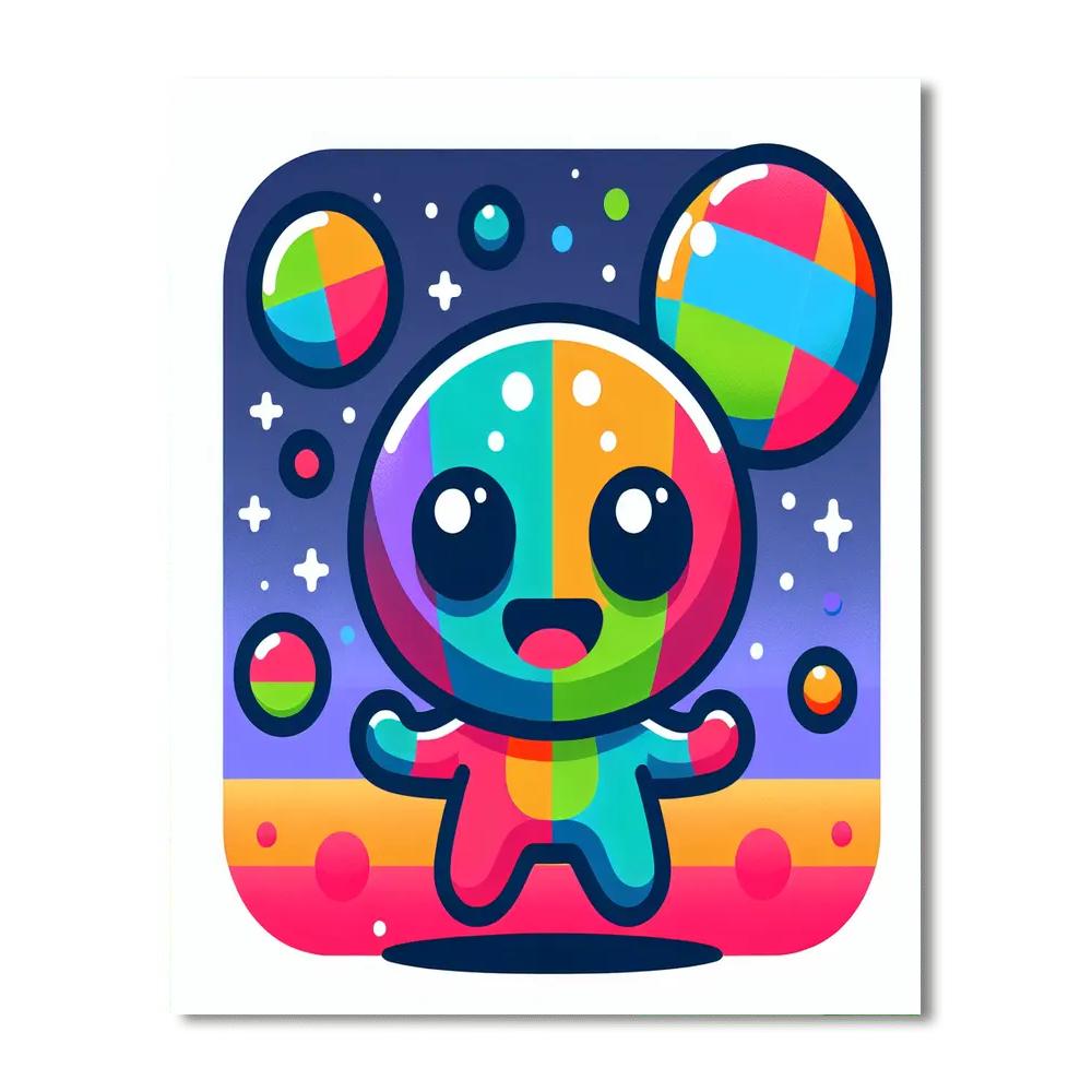 Funky Space Alien DIY Paint By Numbers