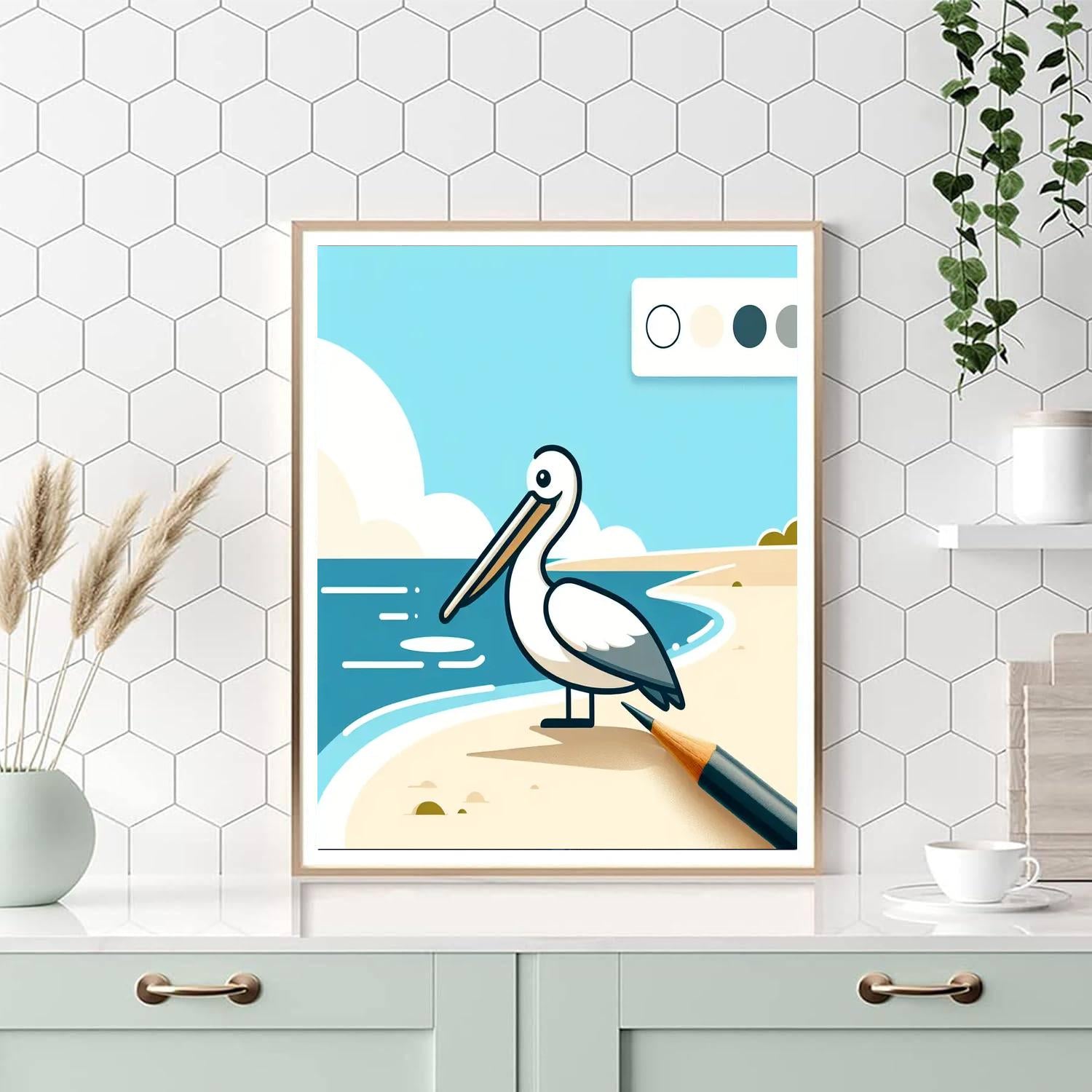 Perky Pelican Paint By Numbers Art