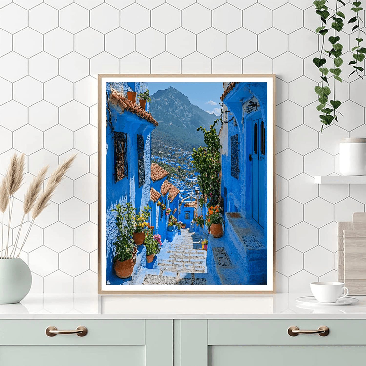 Blue City Of Chefchaouen Paint By Numbers Art