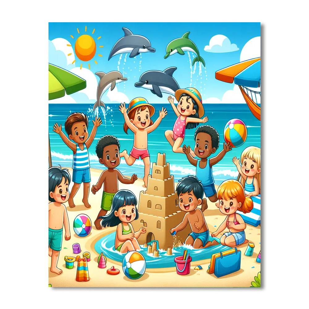 Fun Beach Day Paint By Numbers Art