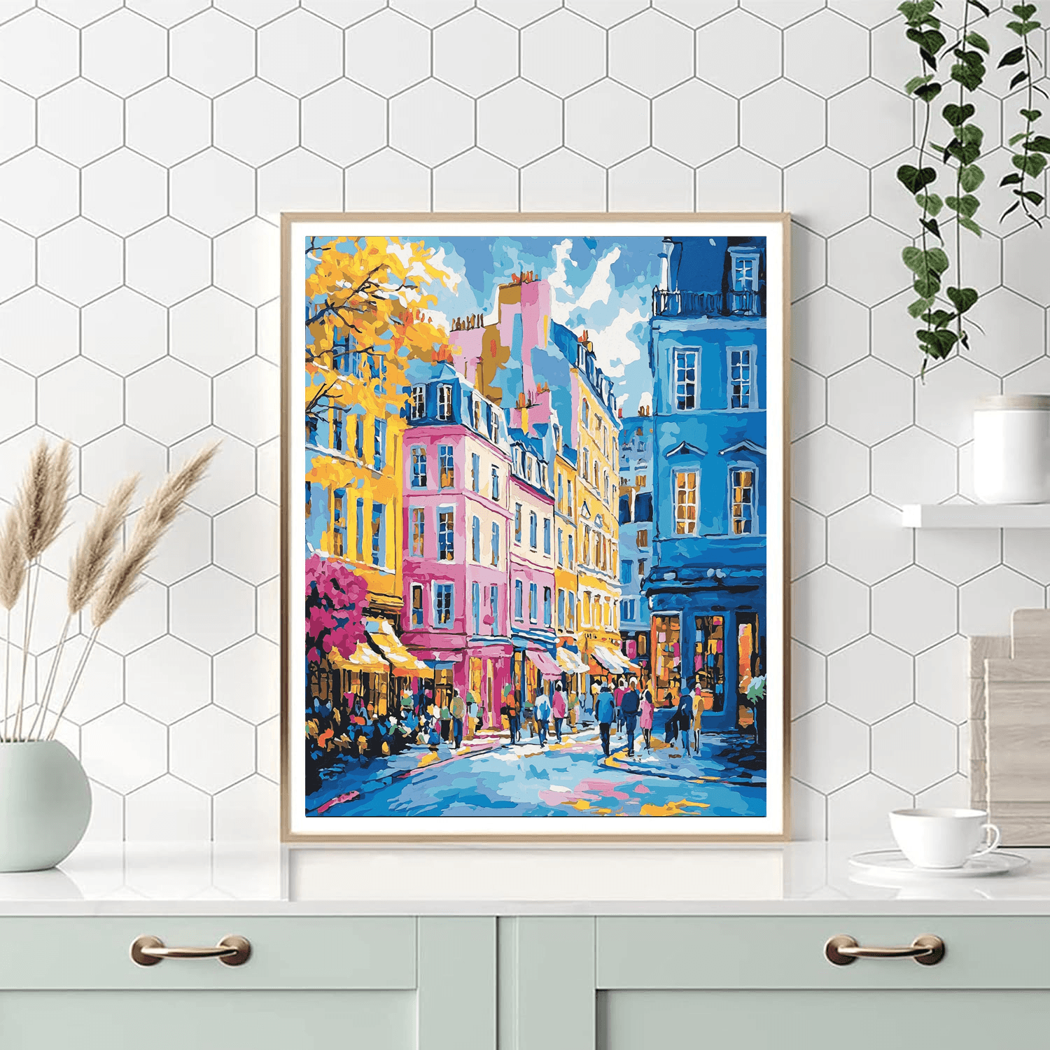 David Hockney Inspired Charming Streets  Paint By Number