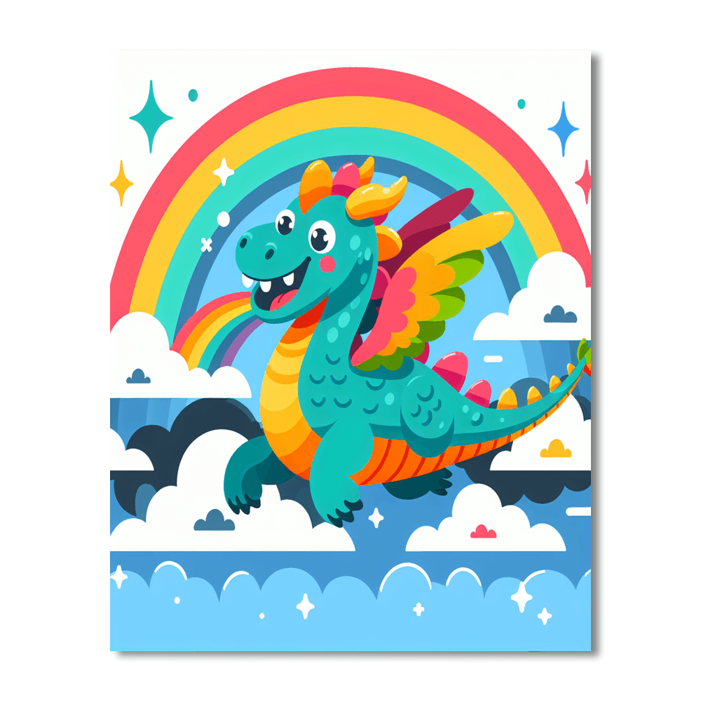 Rainbow Dragon Painting Number Kit