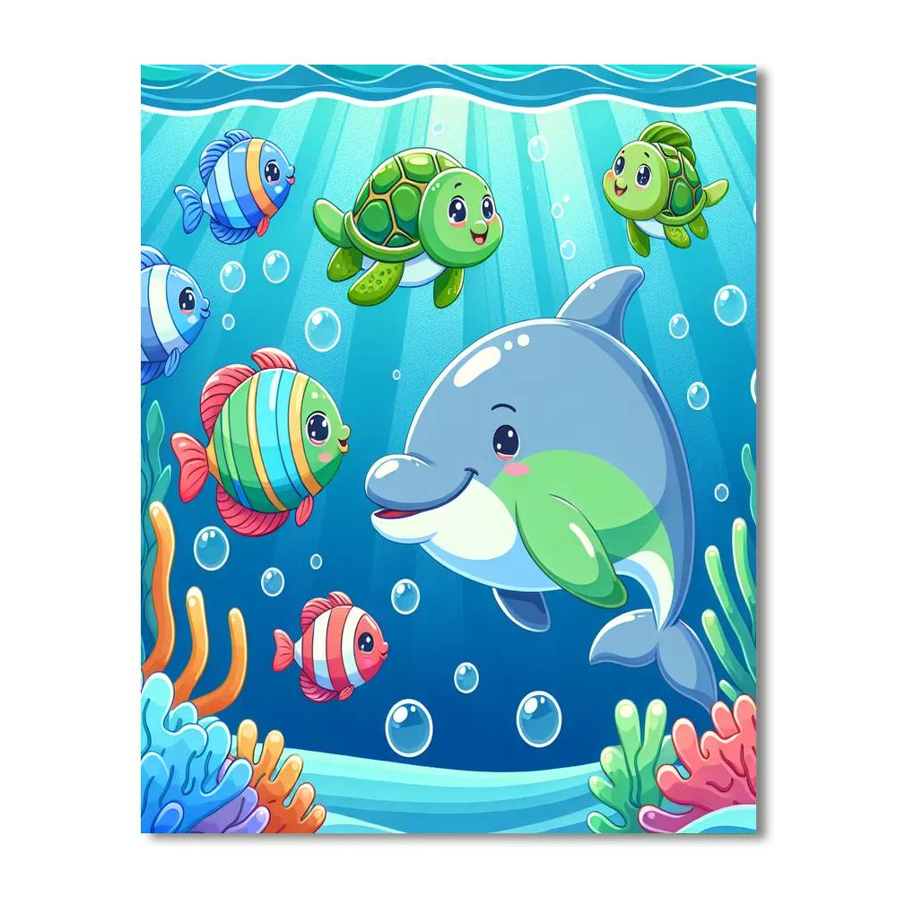 Friendly Underwater Friends Numbered Painting Kits