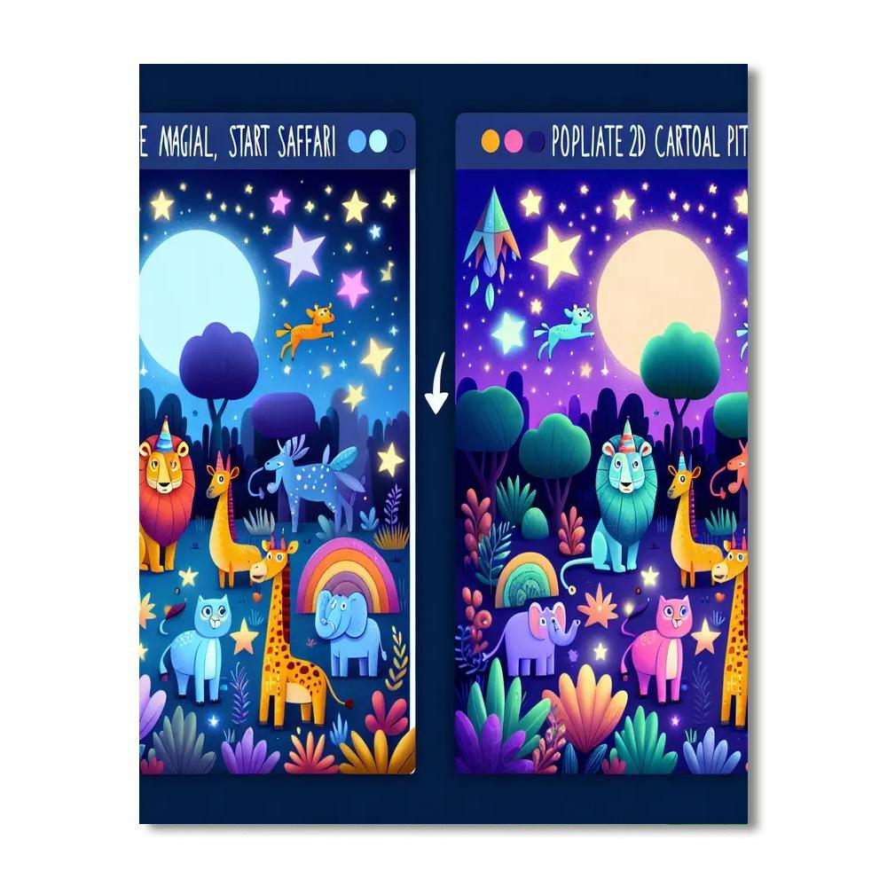 Safari In The Stars Number Painting