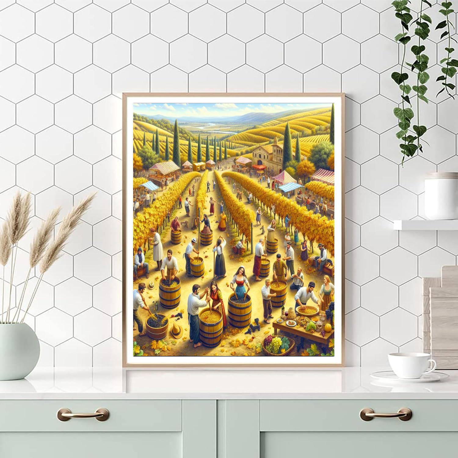 Ribeira Sacra Wine Harvest Festival Paint By Numbers Art
