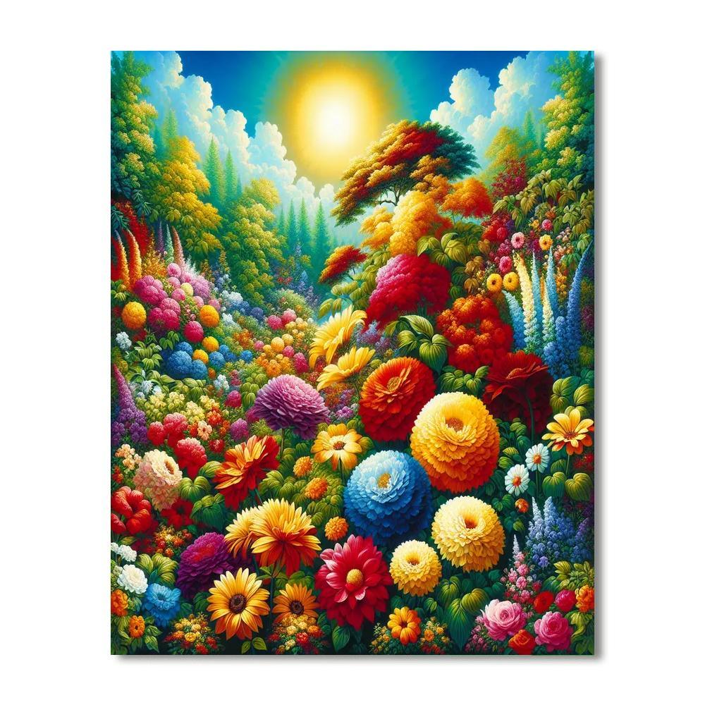 Radiant Floral Landscape DIY Paint By Numbers