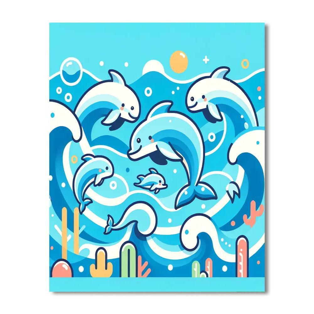 Dolphin Dive Paint By Numbers
