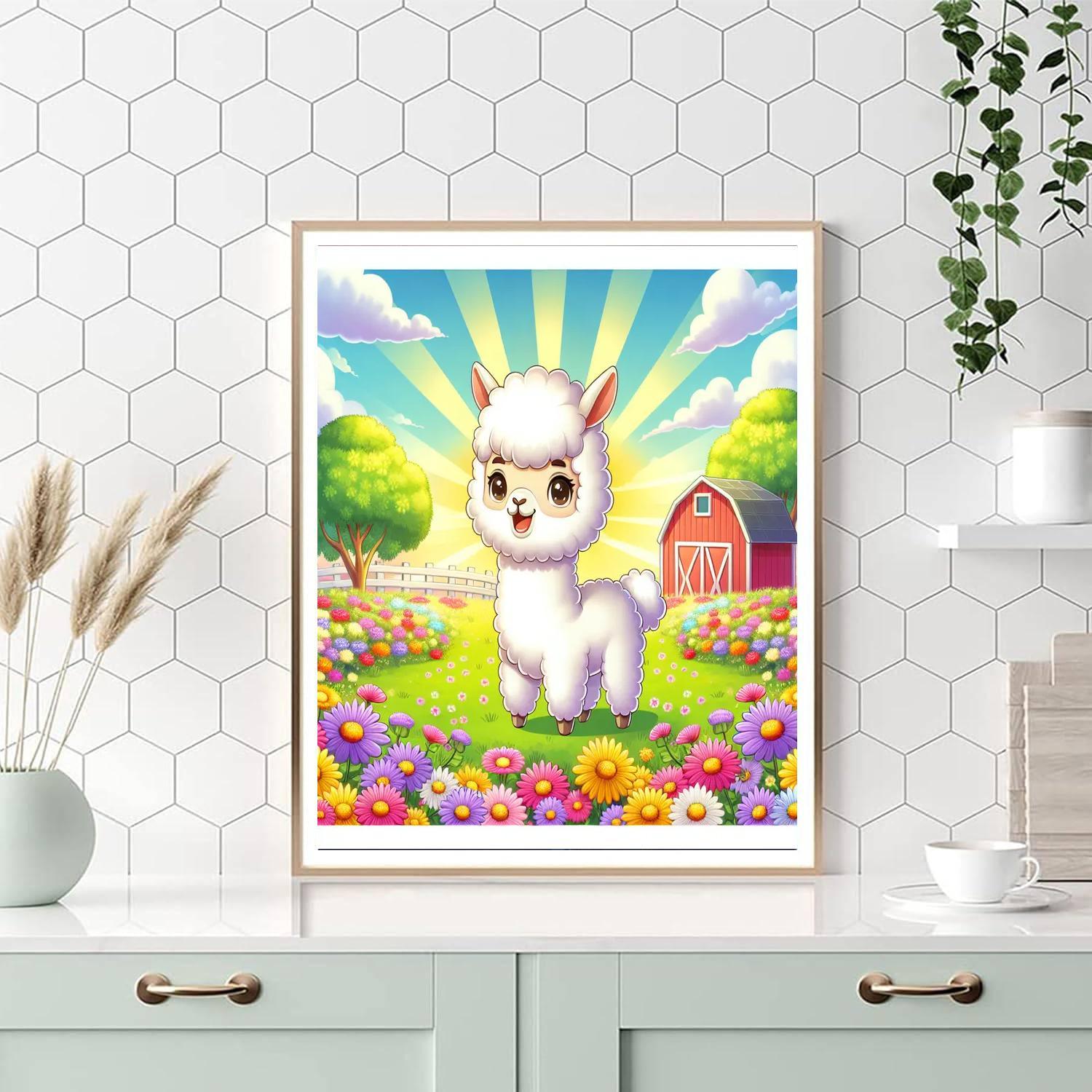 Cuddly Alpaca Farm Paint By Number