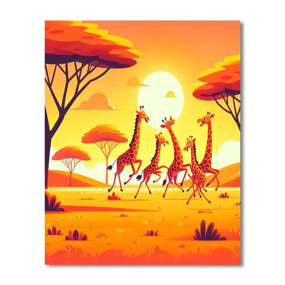 Giggling Giraffe Savannah Paint By Color