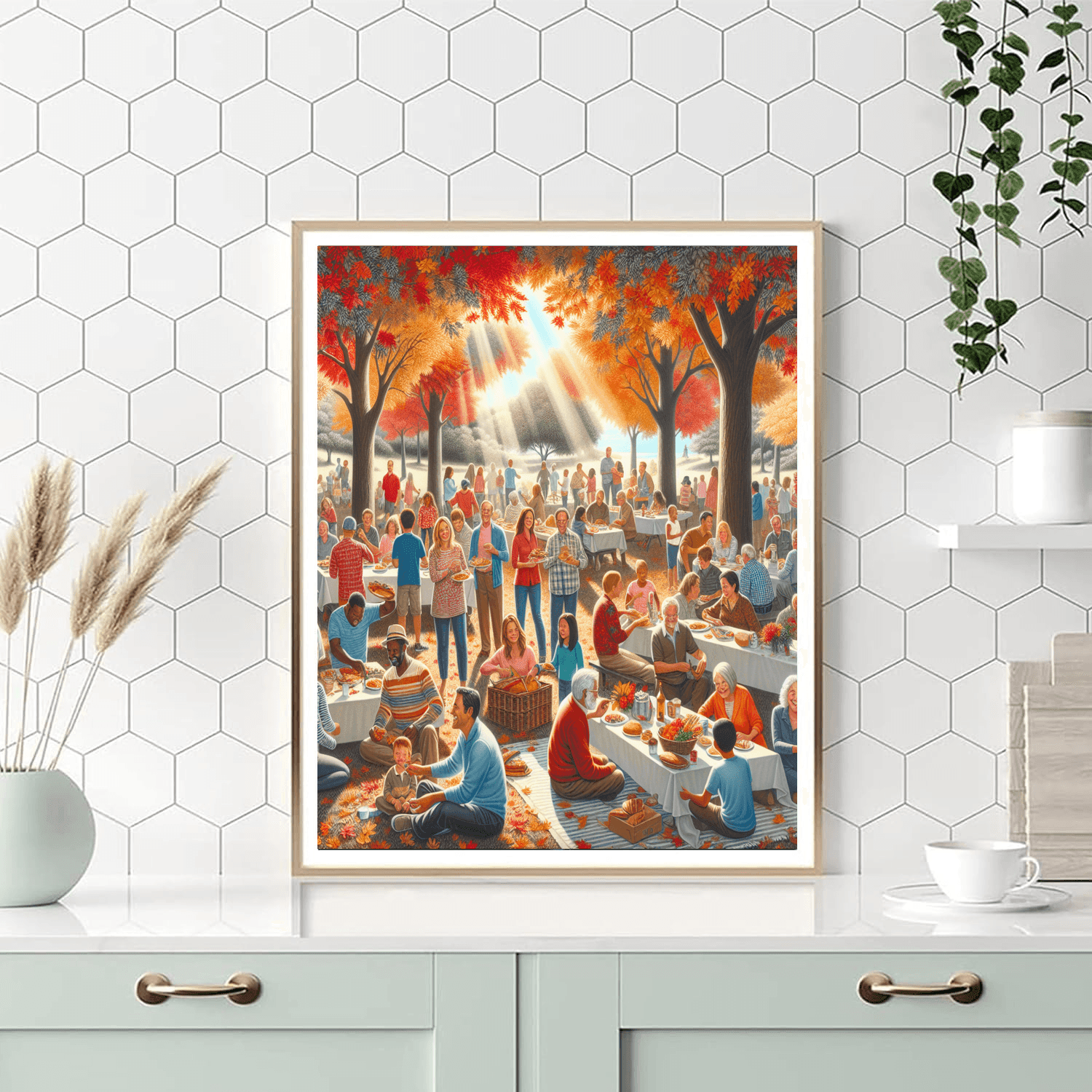 Joyful Autumn Gathering Painting Number Kit