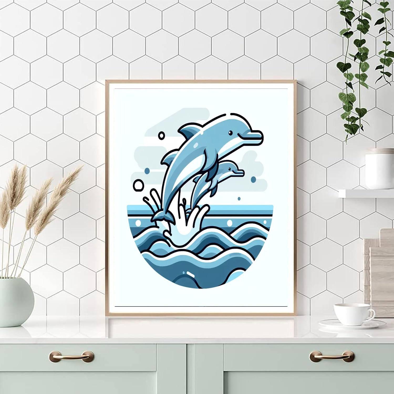 Dapper Dolphins Paint By Numbers Art