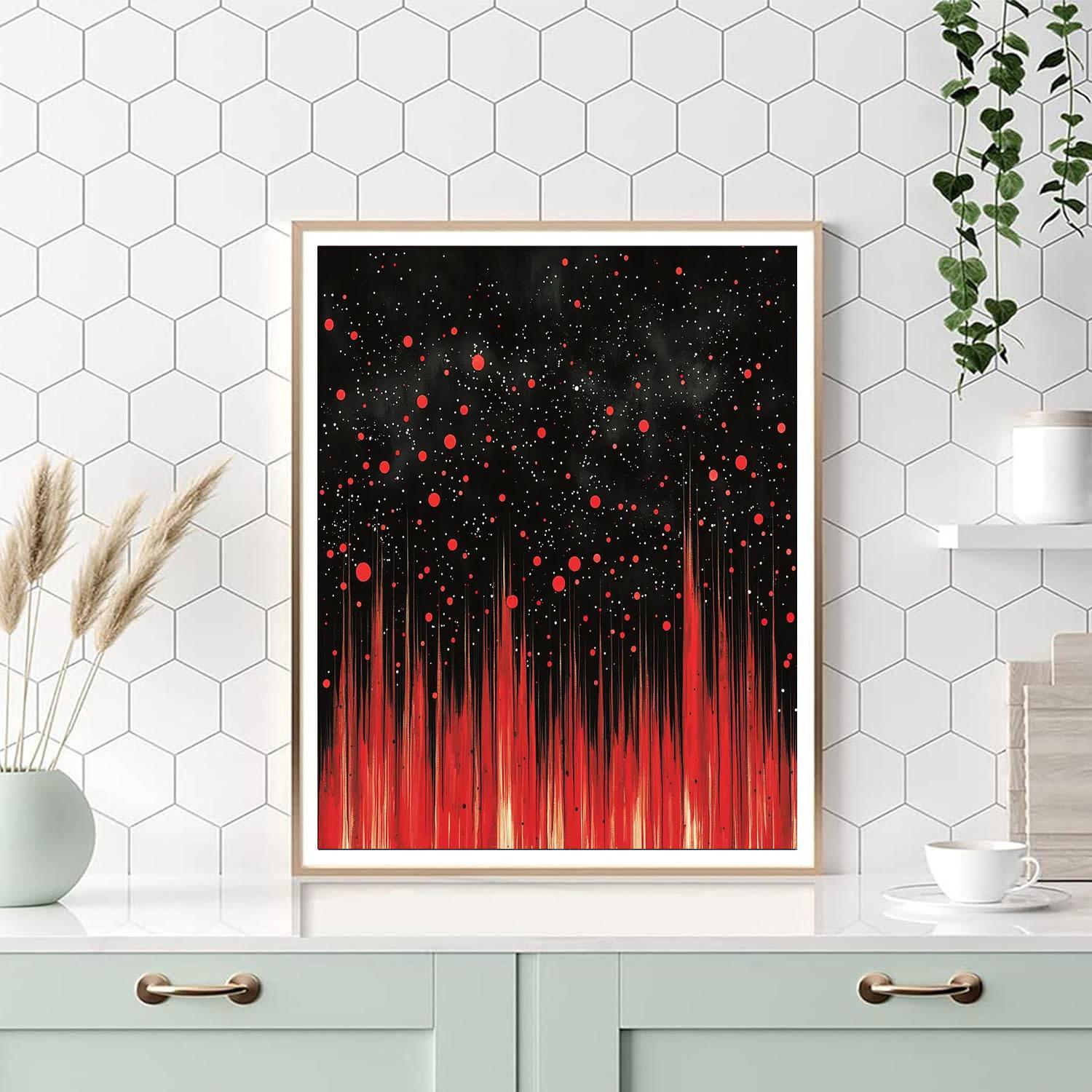 Yayoi Kusama Inspired Polka Dot Cosmos  Paint By Numbers Kits