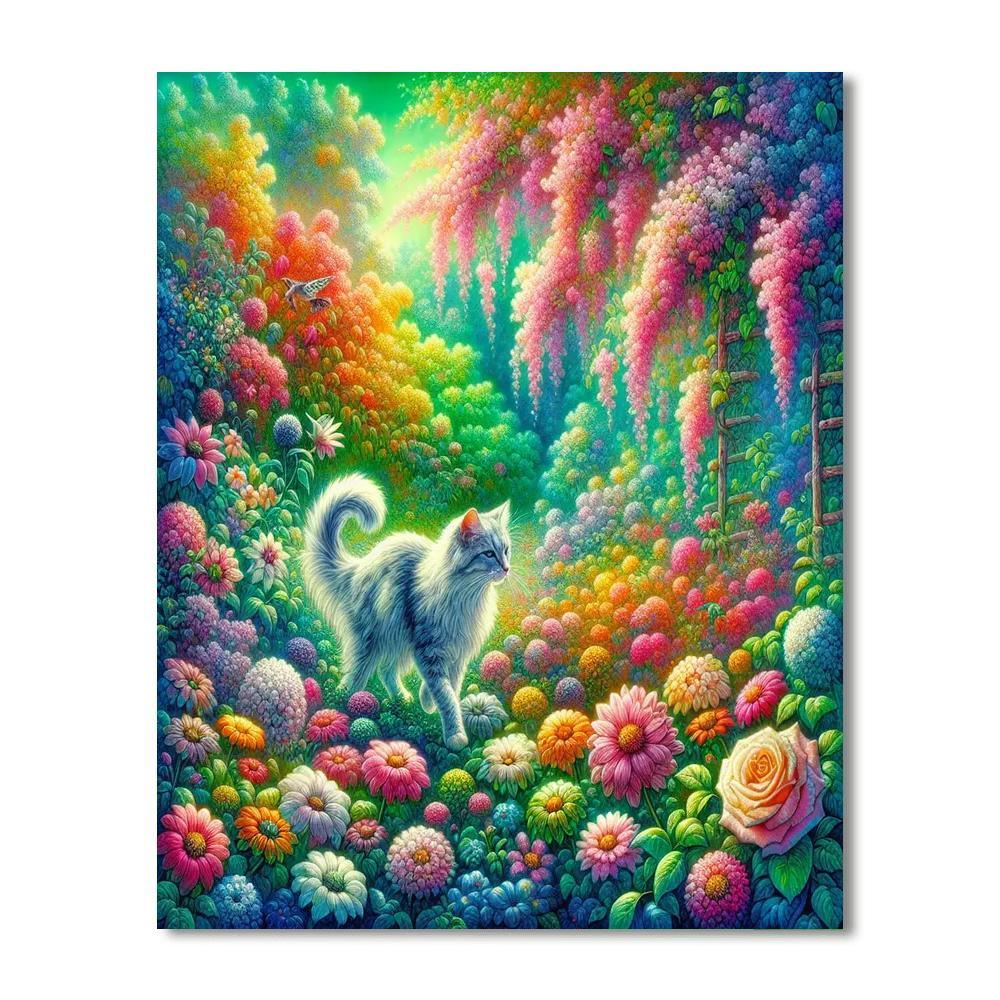 Whiskers' Garden Retreat Paint By Number