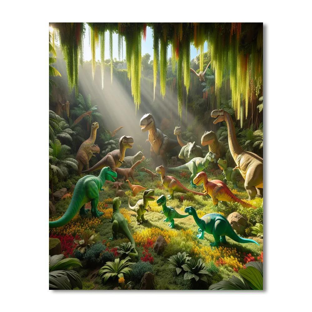 Adventurous Dinosaur Land Paint By Color