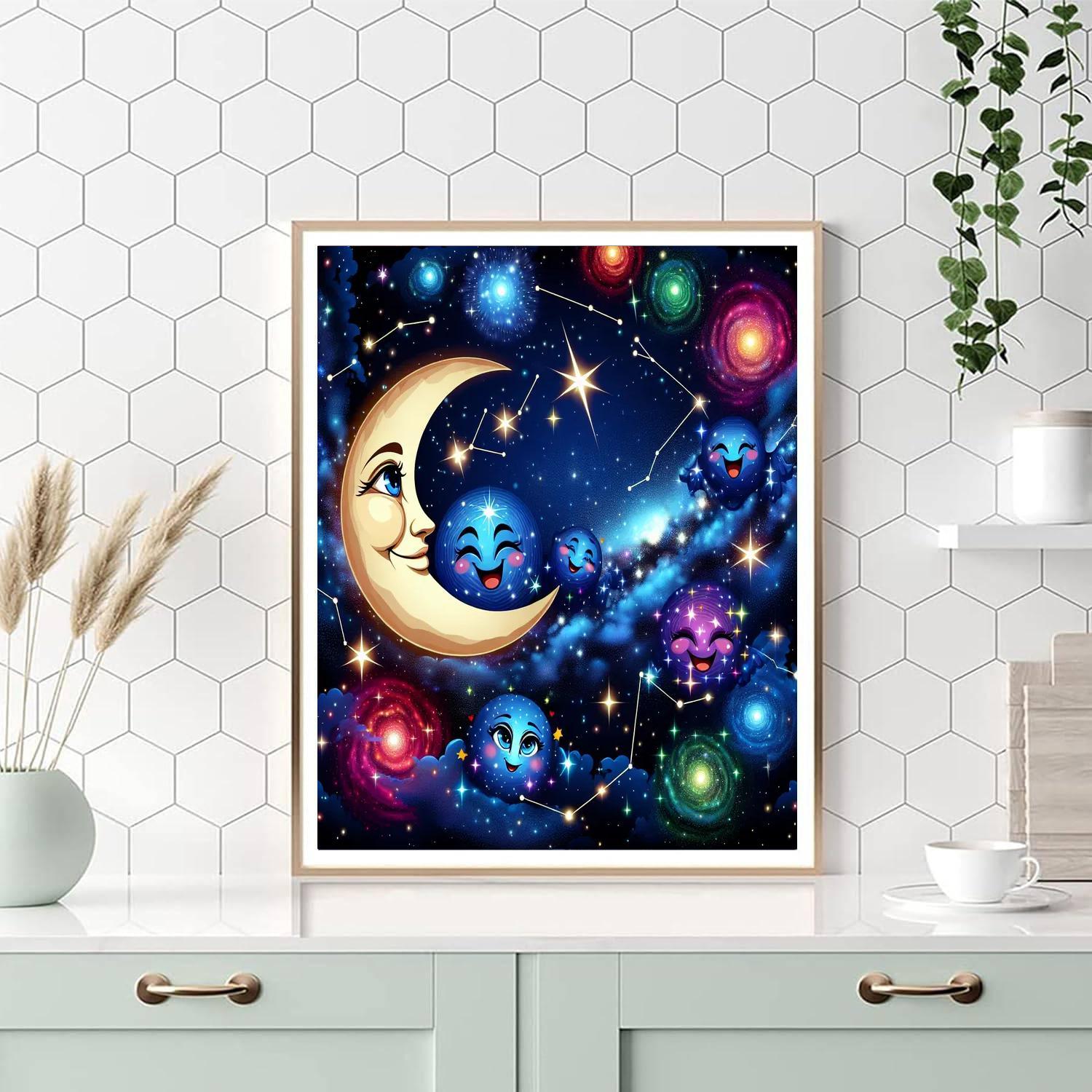 Starry Night Delight For Kids Numbered Painting Kits