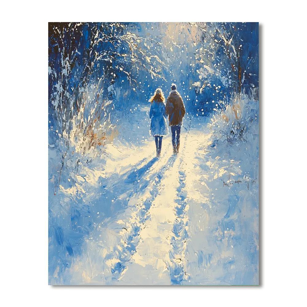 Silent Snowfall Stroll DIY Paint By Numbers