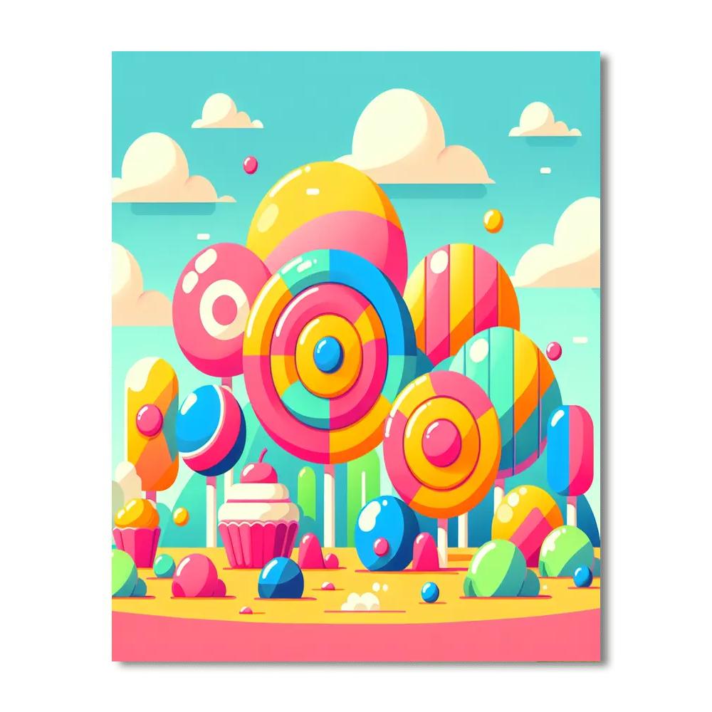 Sweet Tooth Candy World Painting By Numbers Kit