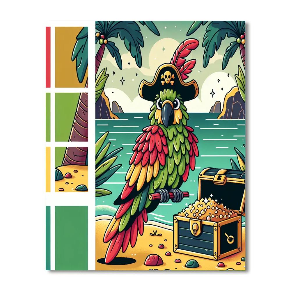 Pirate Parrot Island Paint By Numbers