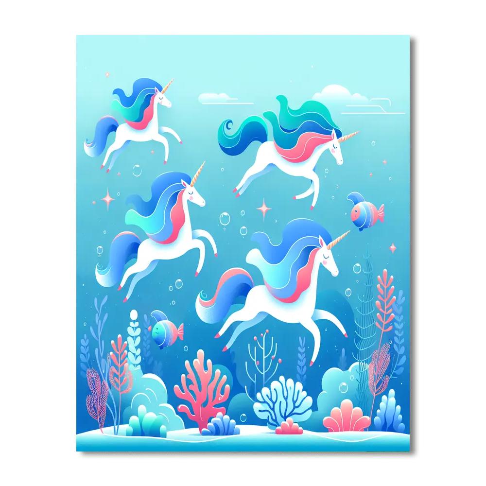 Undersea Unicorn Union Painting Number Kit