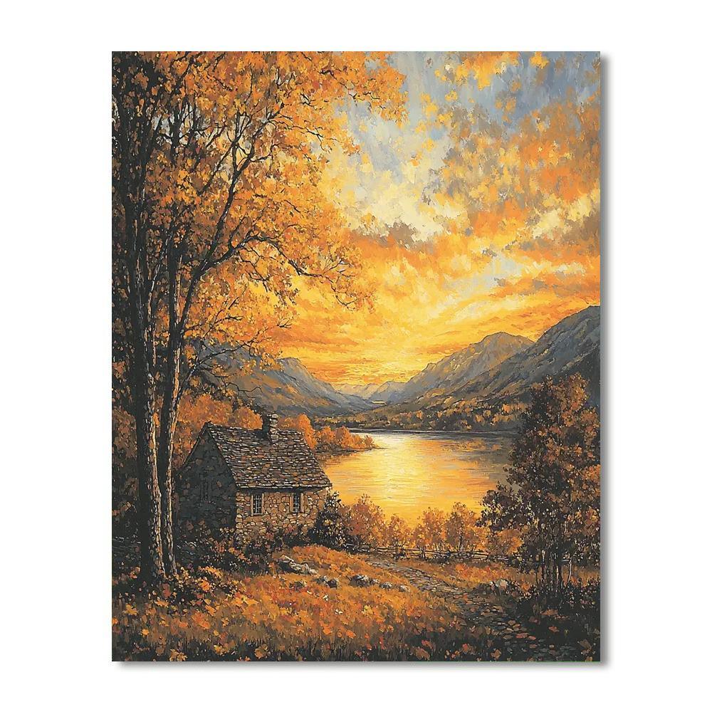 Thomas Cole Inspired Rustic Autumn Harmony  Paint By Color