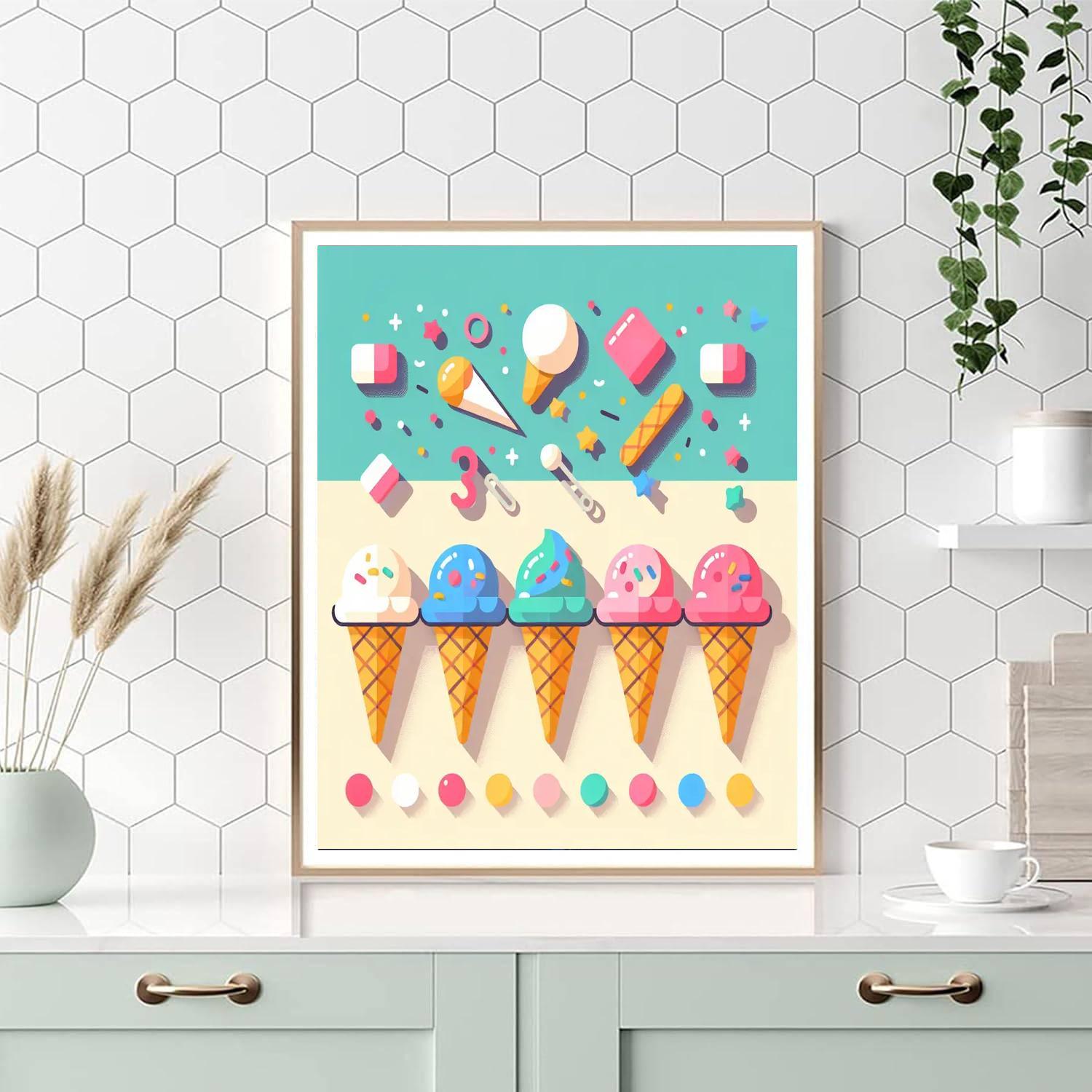 Happy Ice Cream Fiesta Numbered Painting Kits