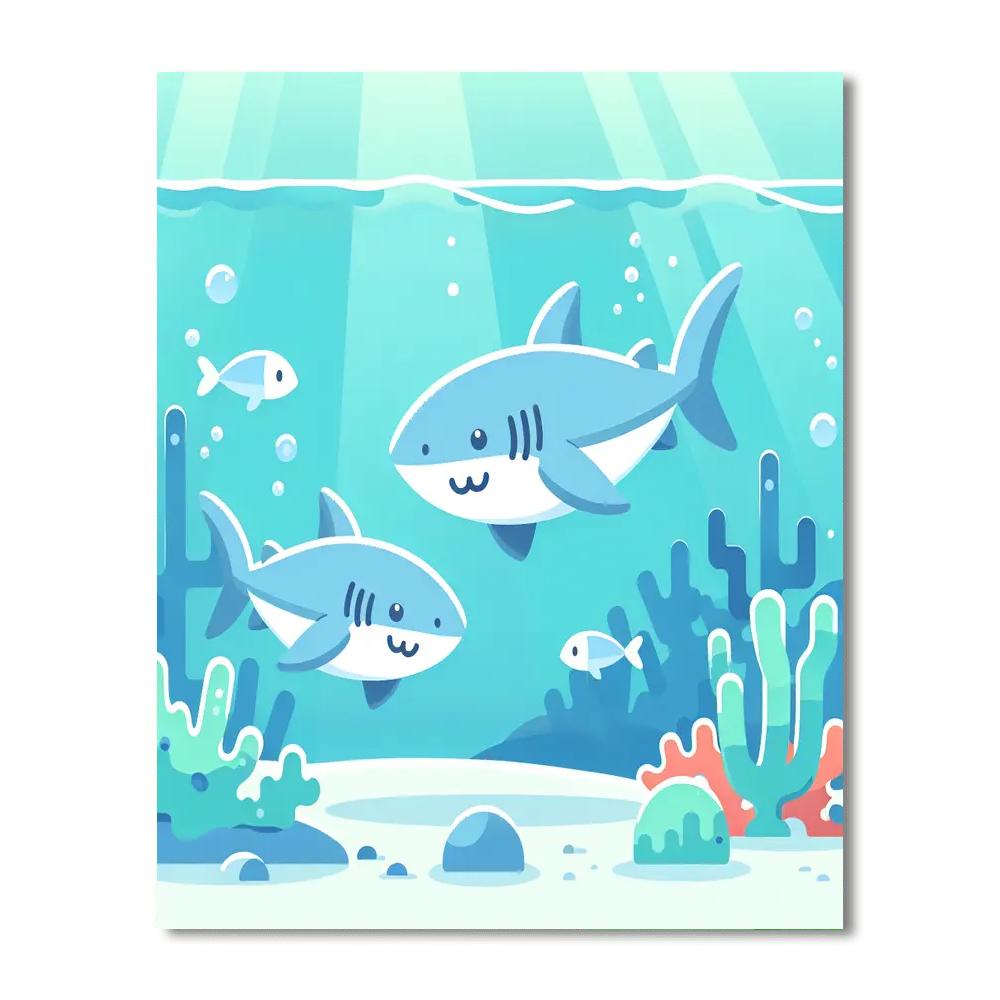 Shy Sharks Numbered Painting Kits