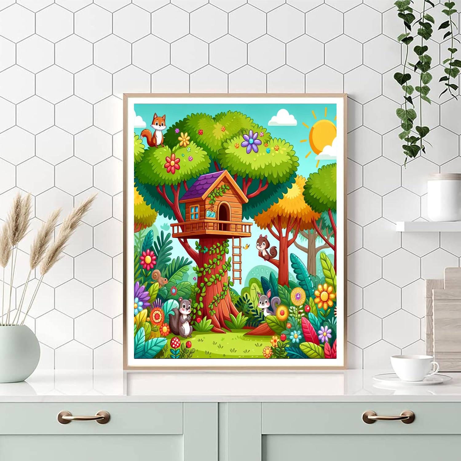 The Enchanted Treehouse DIY Paint By Numbers