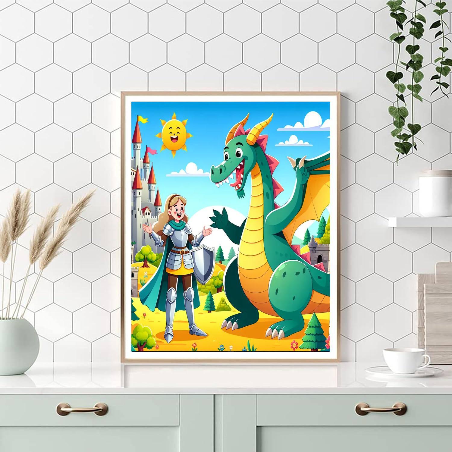 Courageous Knights And Dragons Paint By Numbers