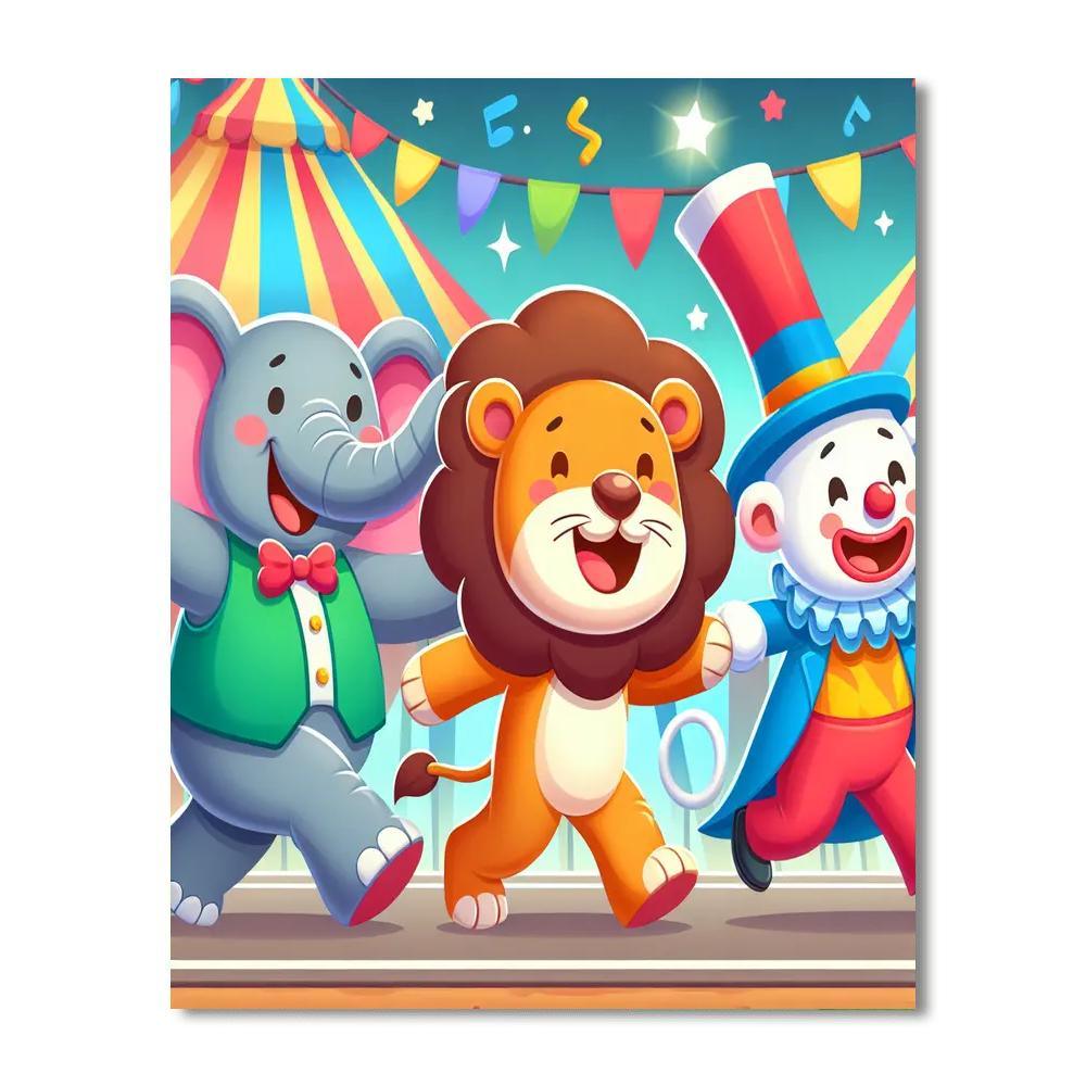 Friendly Circus Performers Painting By Numbers Kit