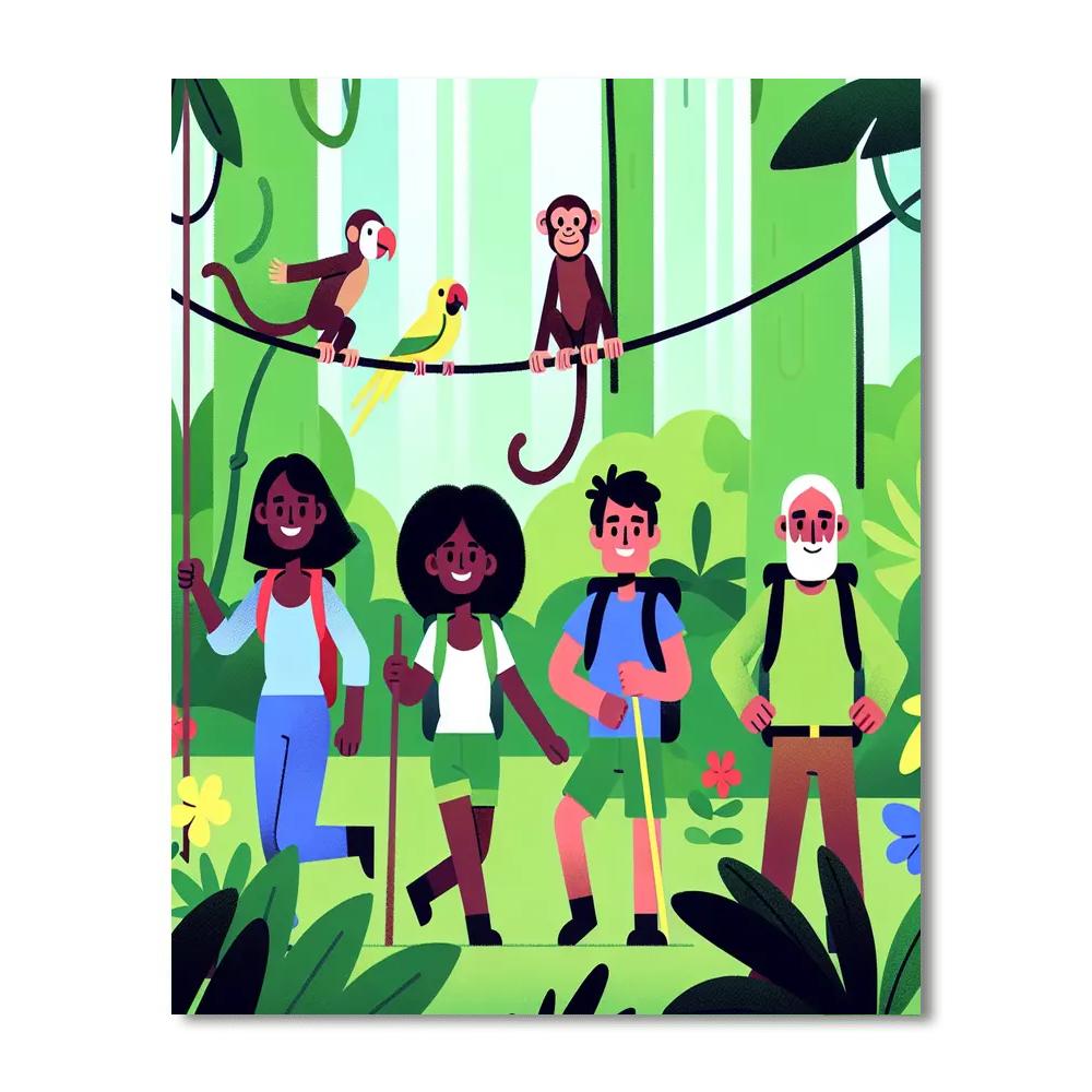 Rainforest Canopy Expedition DIY Paint By Numbers