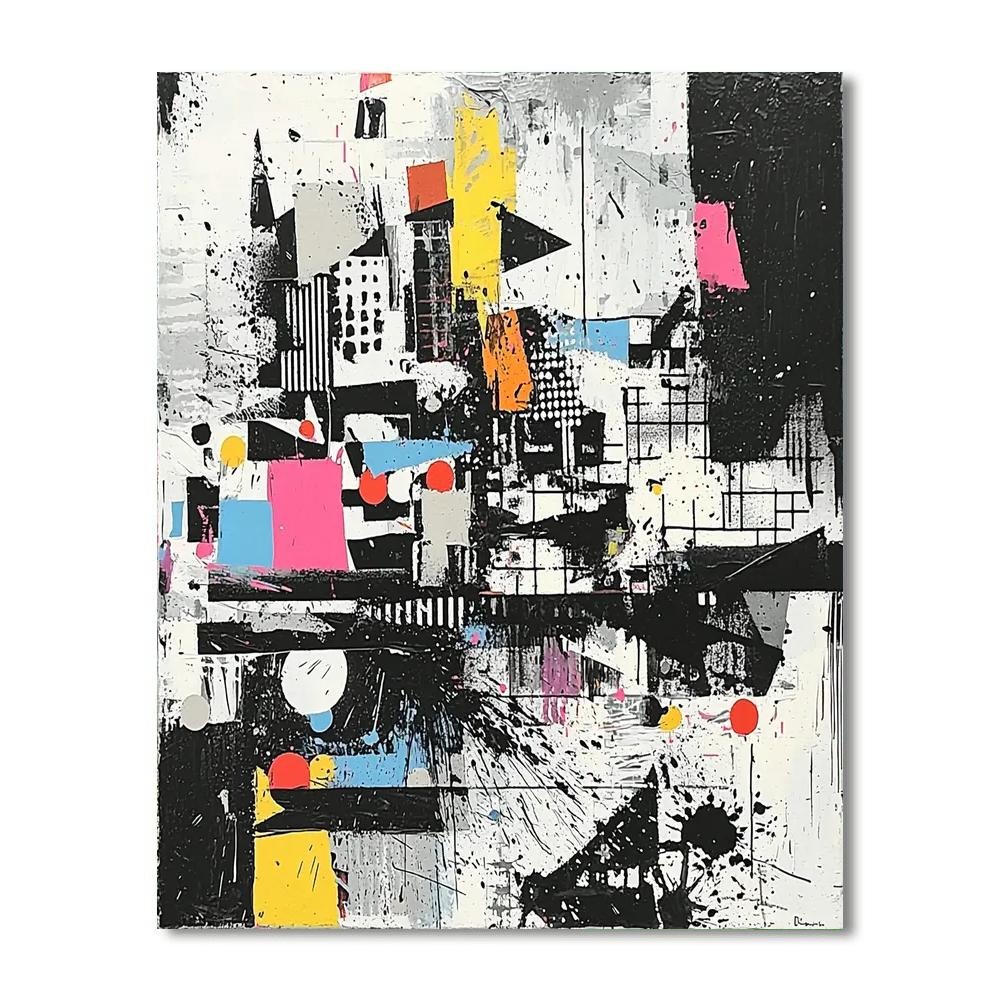 Banksy Inspired Urban Imbalance  Number Painting