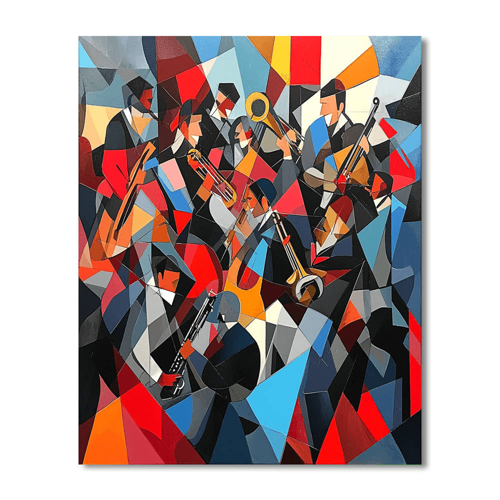 Pablo Picasso Inspired Cubist Jazz Vibes  Paint By Numbers Art