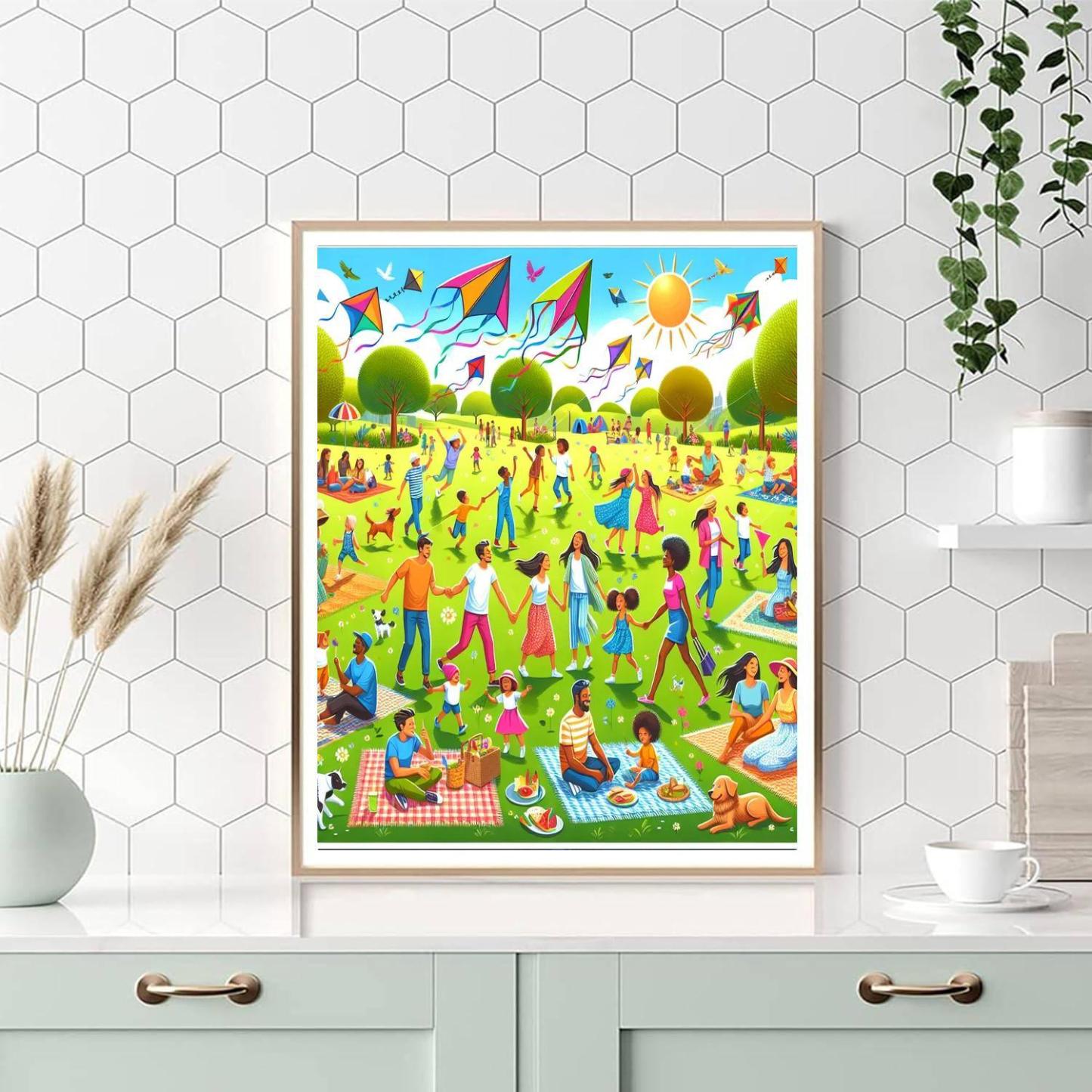 Joyful Day At The Park Number Painting