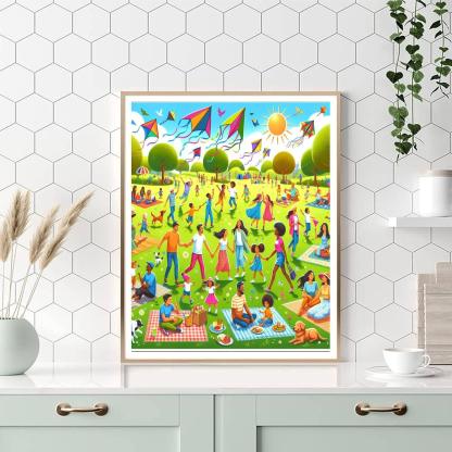 Joyful Day At The Park Number Painting