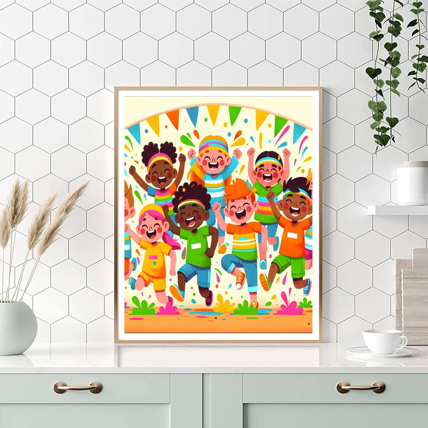 Rainbow Color Run Paint By Number