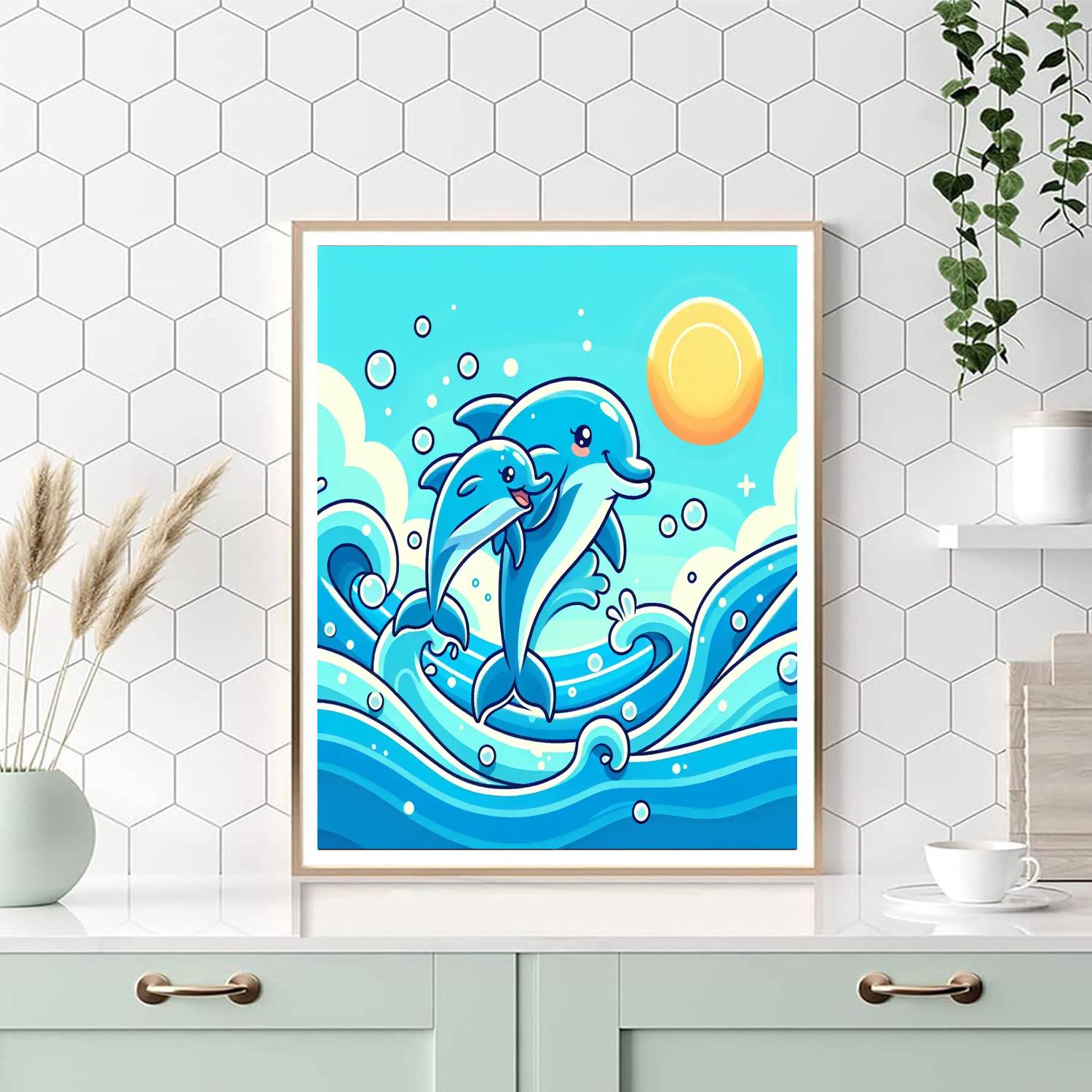 Bubbly Dolphins Paint By Numbers Kits