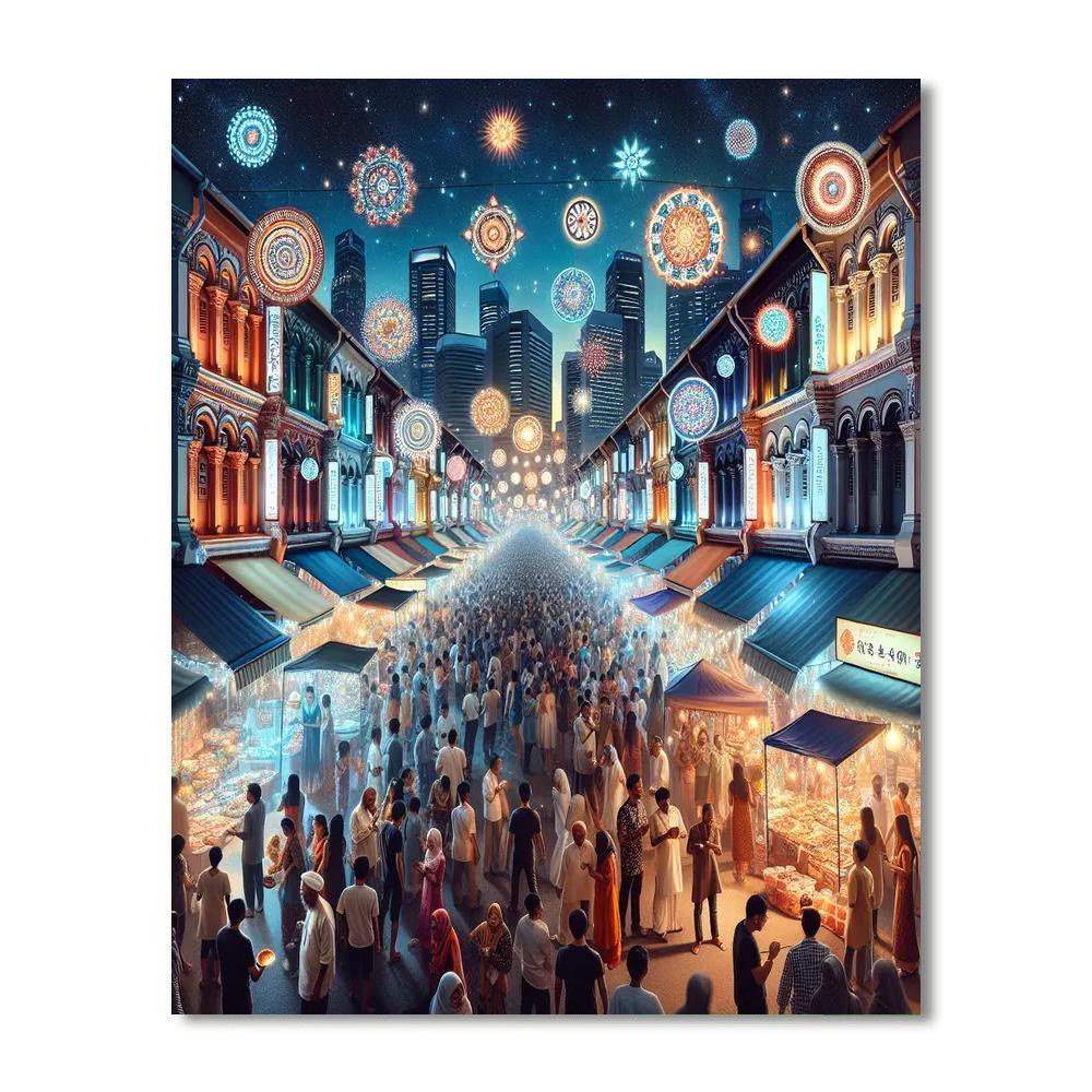 Diwali Lights Festival - Singapore Painting Number Kit