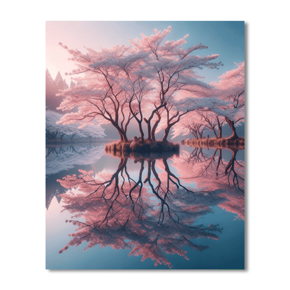 Sakura Reflections DIY Paint By Numbers