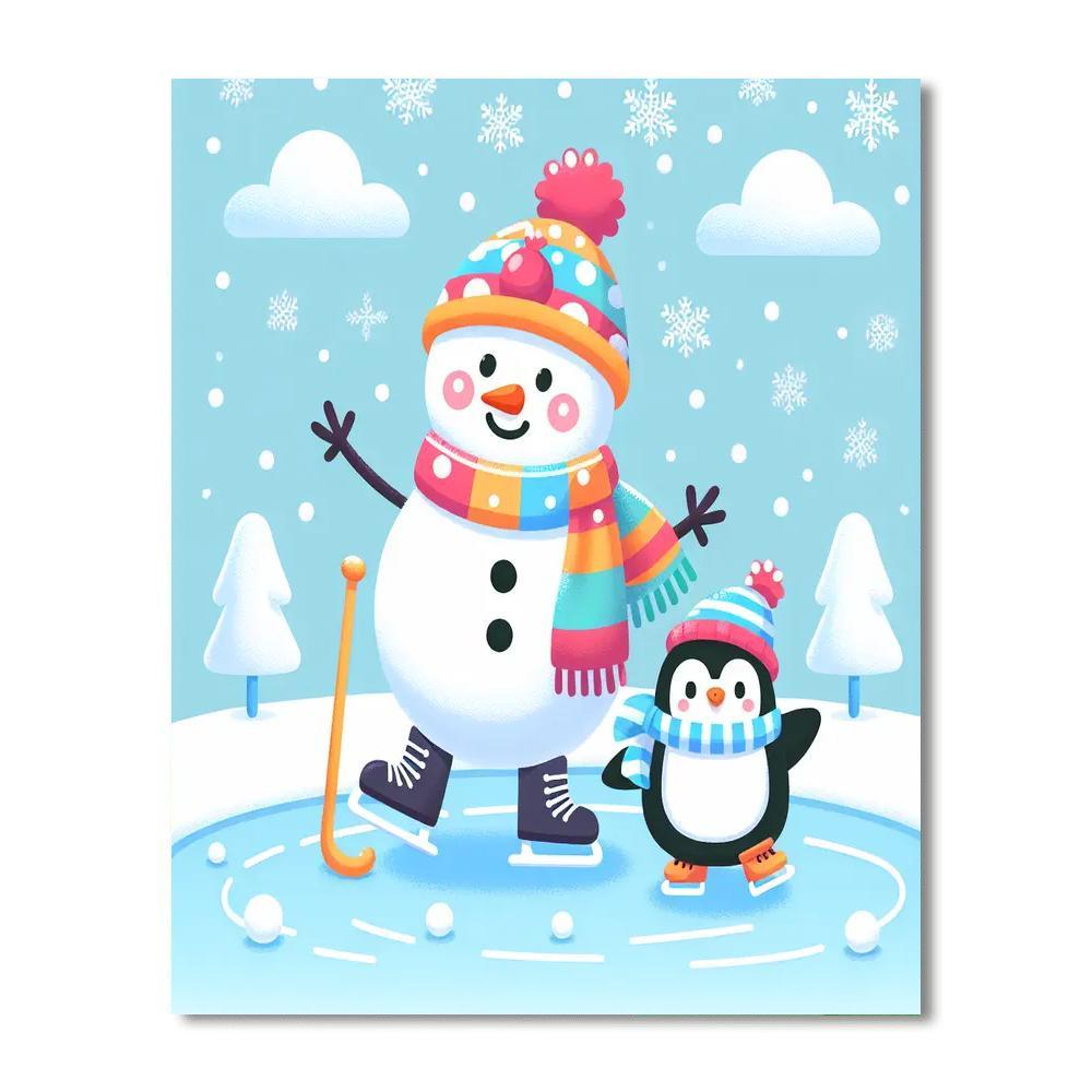 Whimsical Winter Adventure Paint By Numbers Art