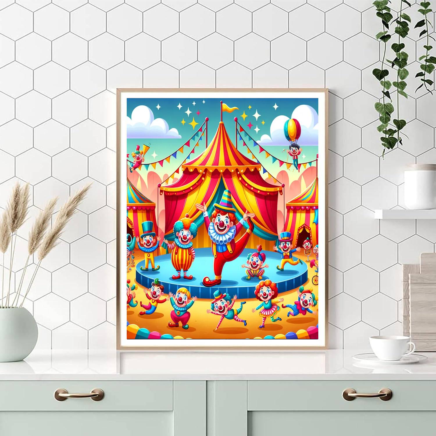 Cheerful Circus Performers Numbered Painting Kits