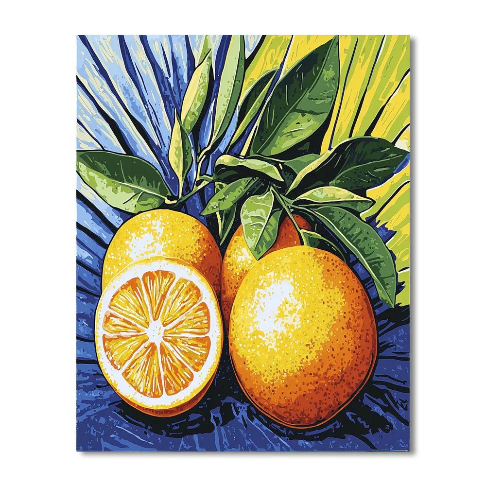 Roy Lichtenstein Inspired Citrus Burst  Paint By Number