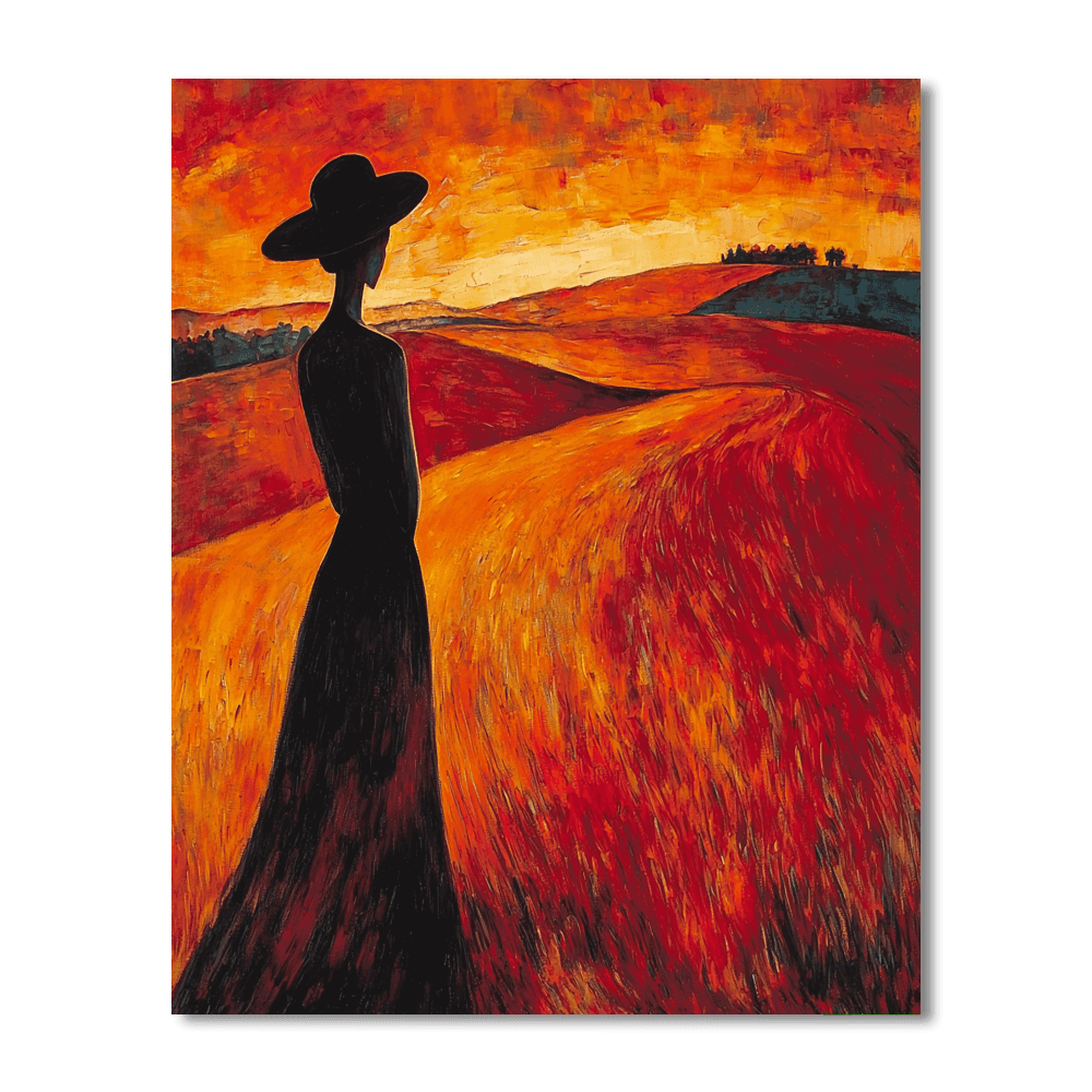 Amedeo Modigliani Inspired Bohemian Sunset  Paint By Color