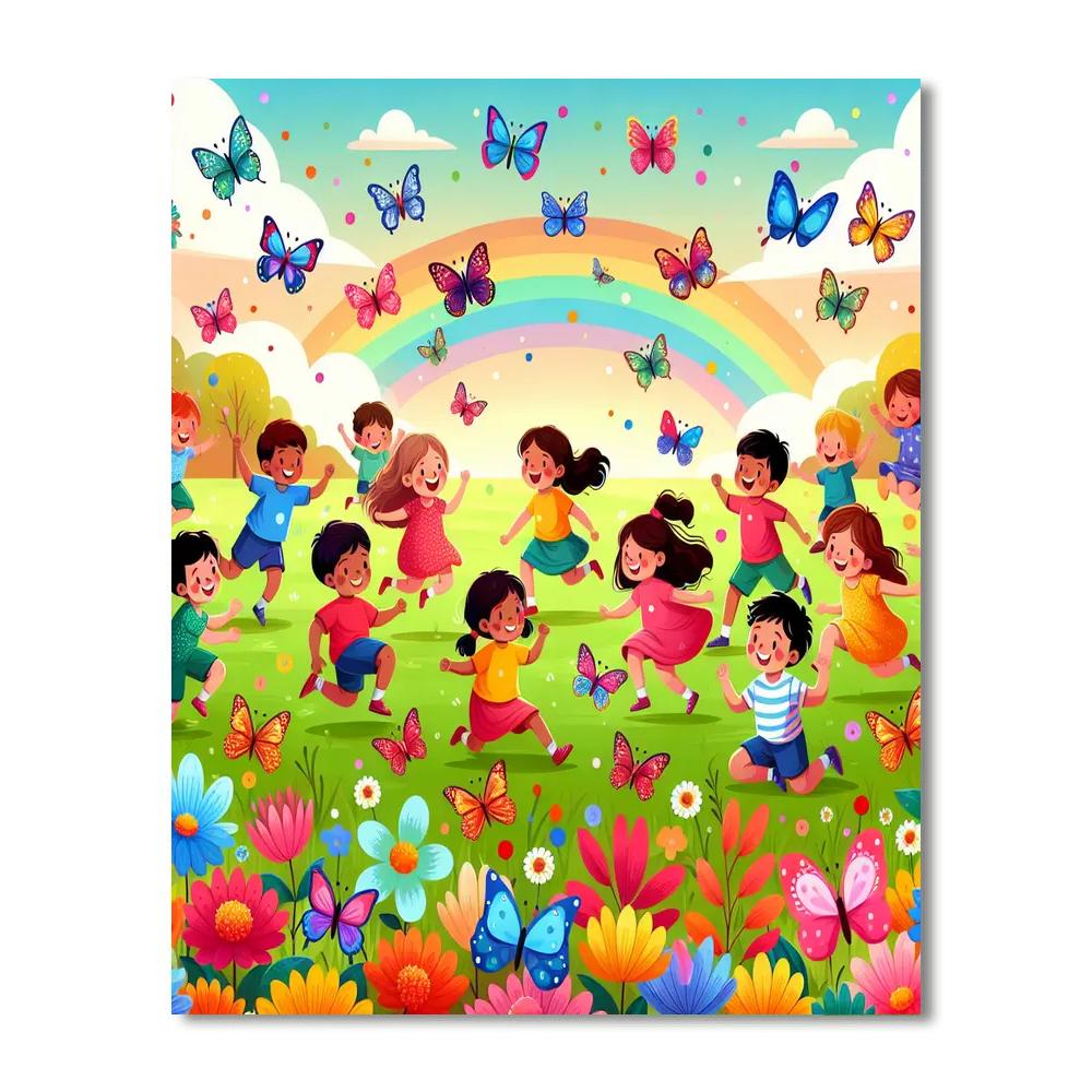 Giggles And Butterflies Painting Number Kit