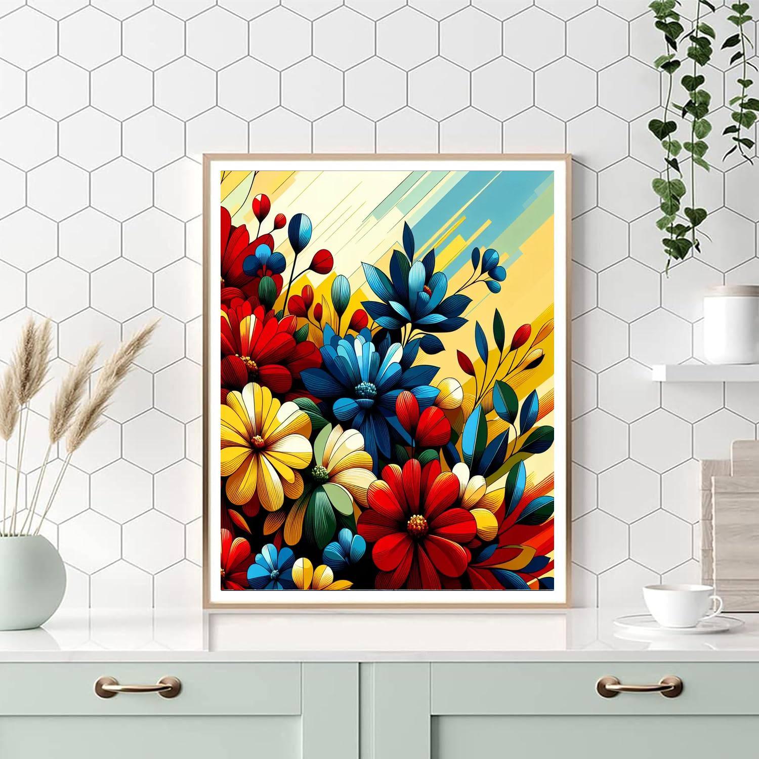 Vibrant Flower Burst Paint By Numbers Kits