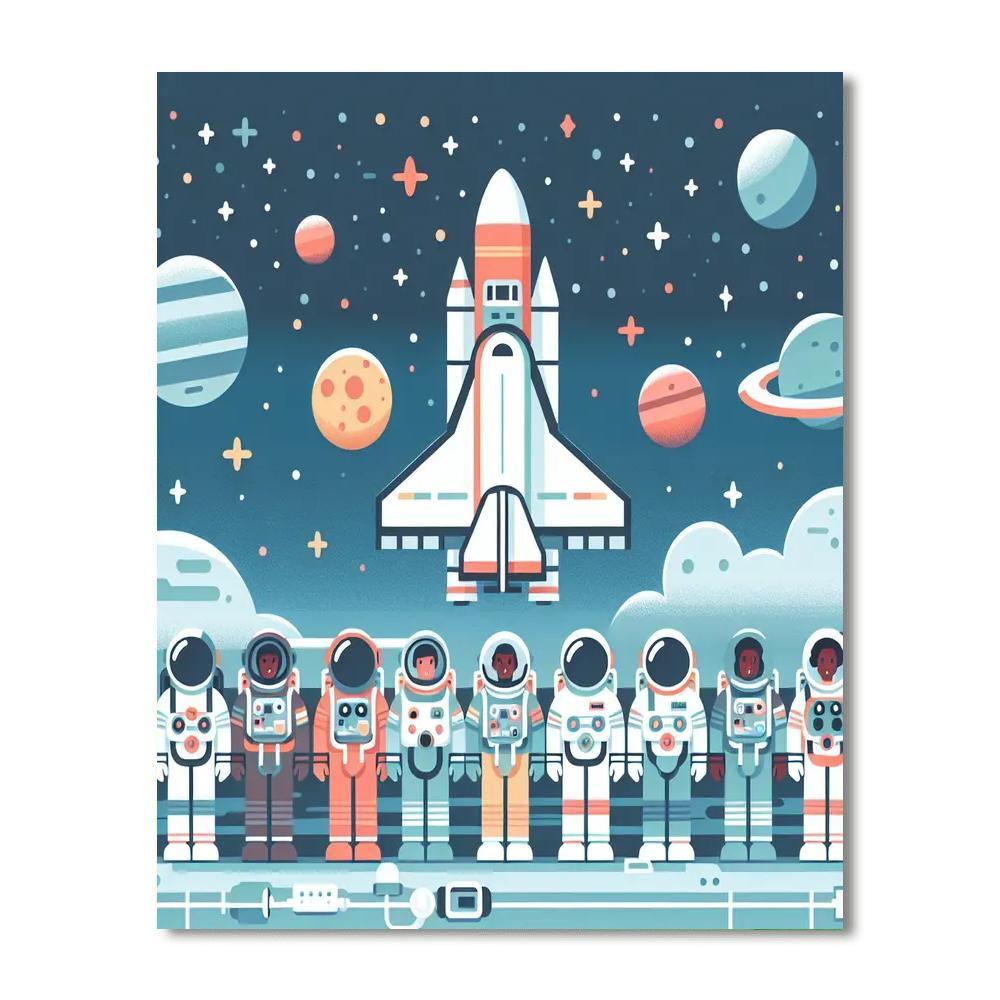 Outer Space Rescue Mission DIY Paint By Numbers
