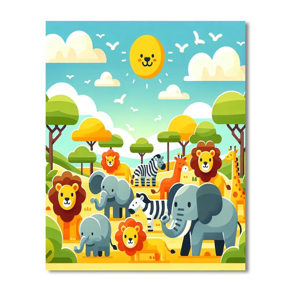 Adventurous Safari Tour Number Painting