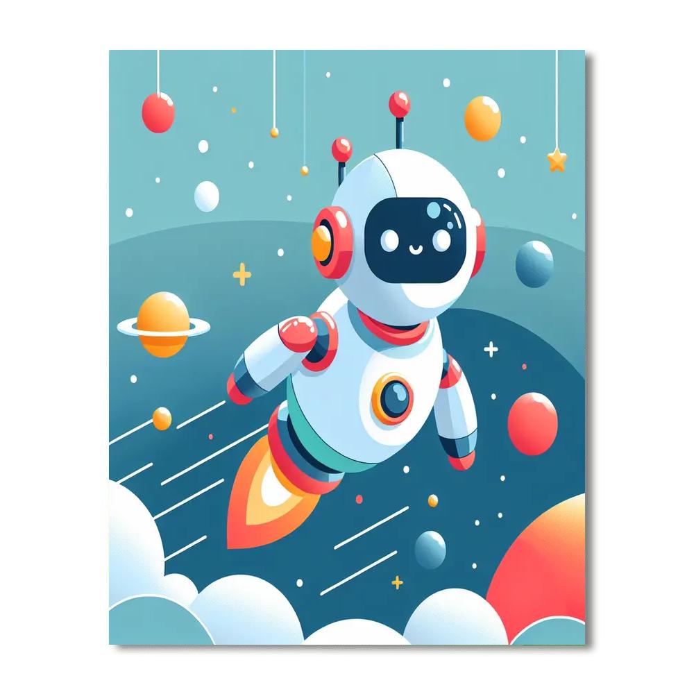 Robot Adventure Galaxy Painting Number Kit