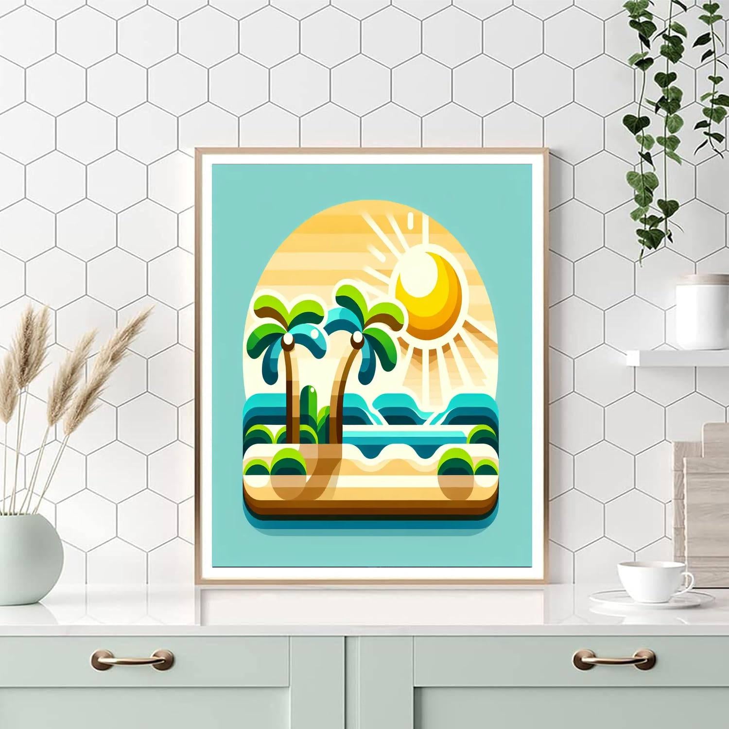Peaceful Palms Numbered Painting Kits