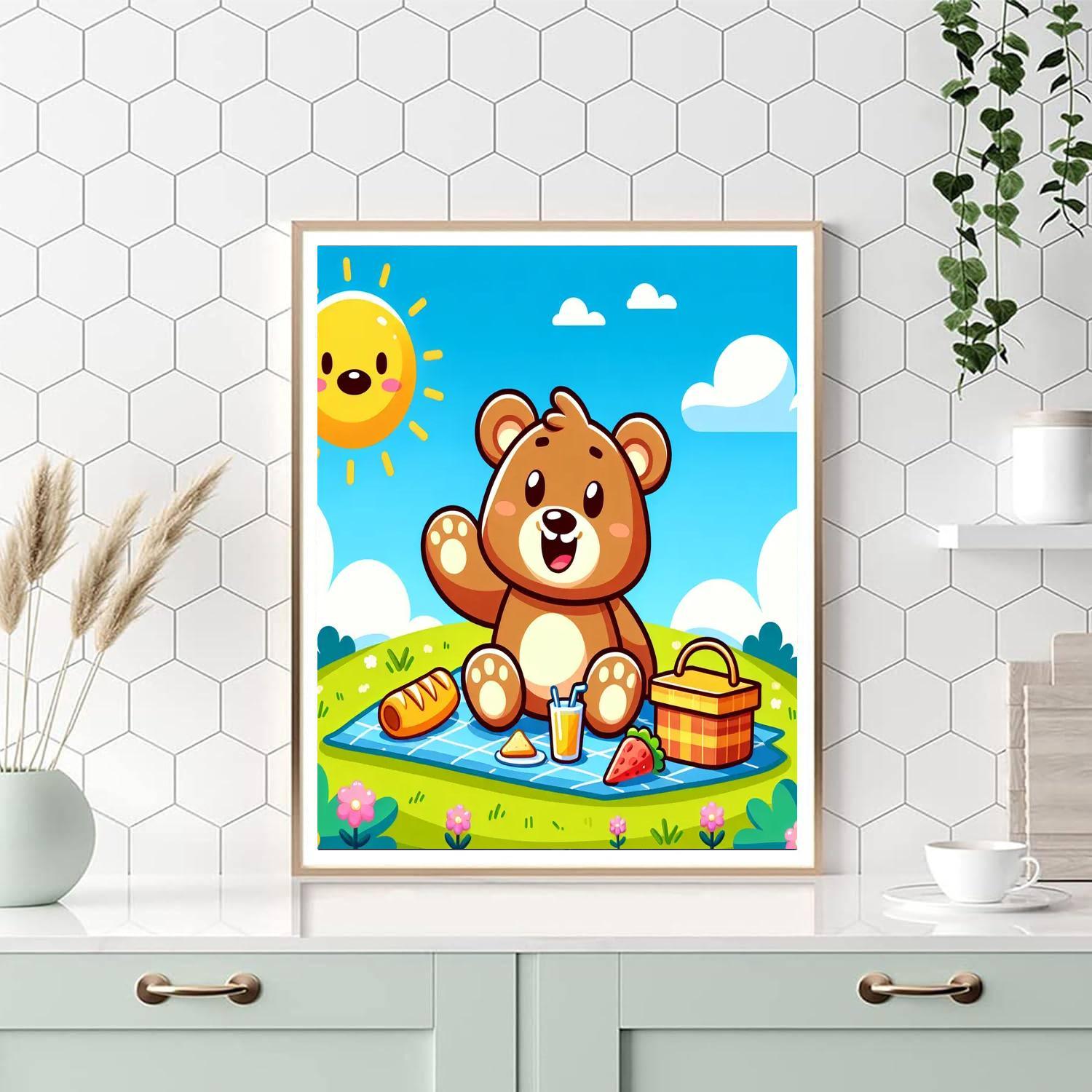 Bubbly Bear Picnic Painting By Numbers Kit